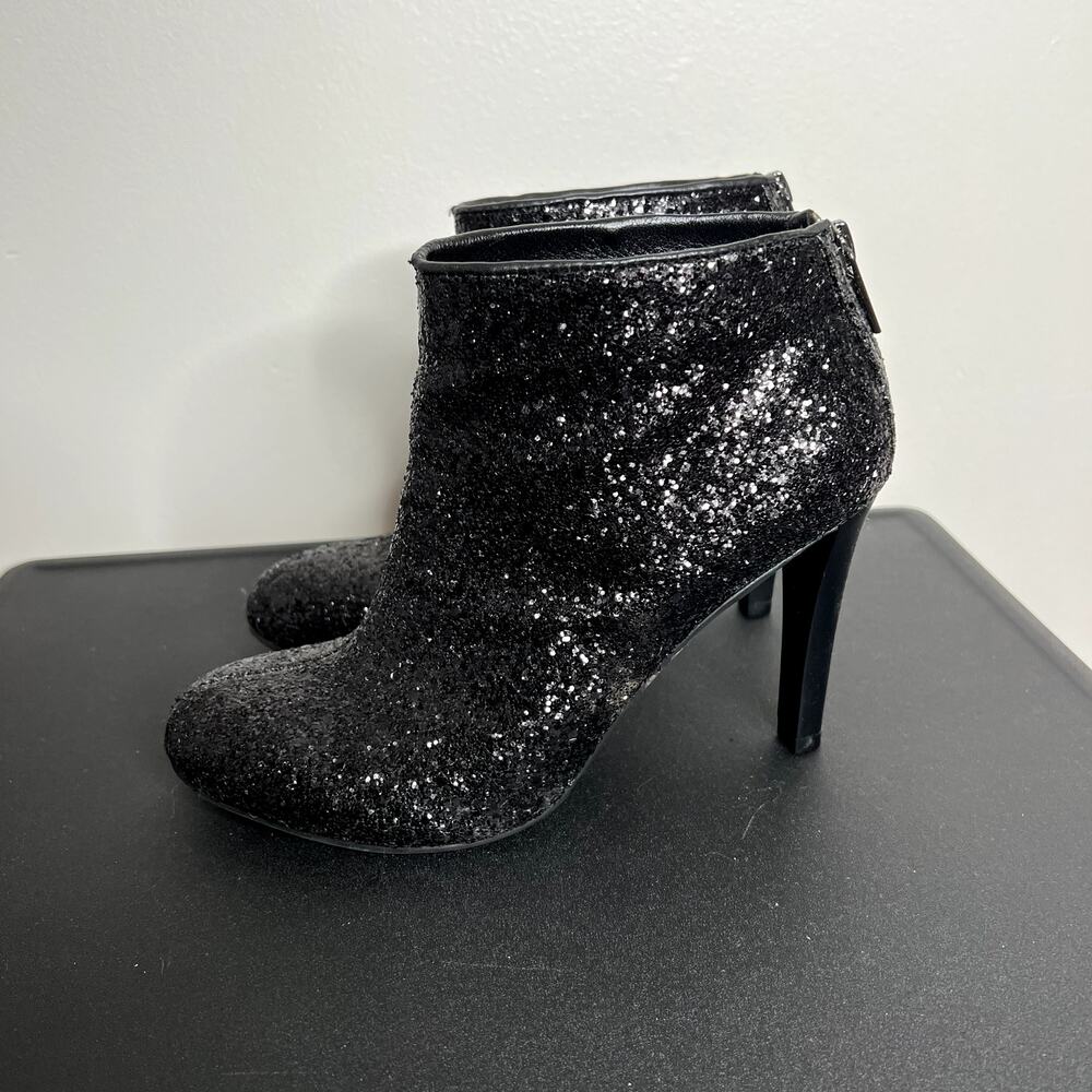 Tory Burch Black Sparkley Heeled Ankle Booties